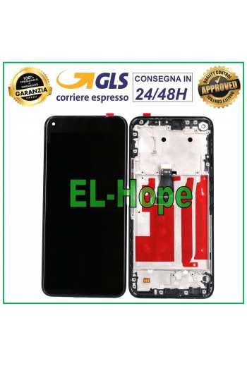 DISPLAY FRAME TOUCH SCREEN PER HUAWEI P40 LITE 5G CDY-NX9A SCHERMO VETRO NERO