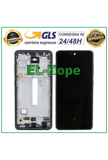 DISPLAY LCD OLED PER SAMSUNG GALAXY A52 5G 2021 SM-A525F A526B TOUCH FRAME NERO