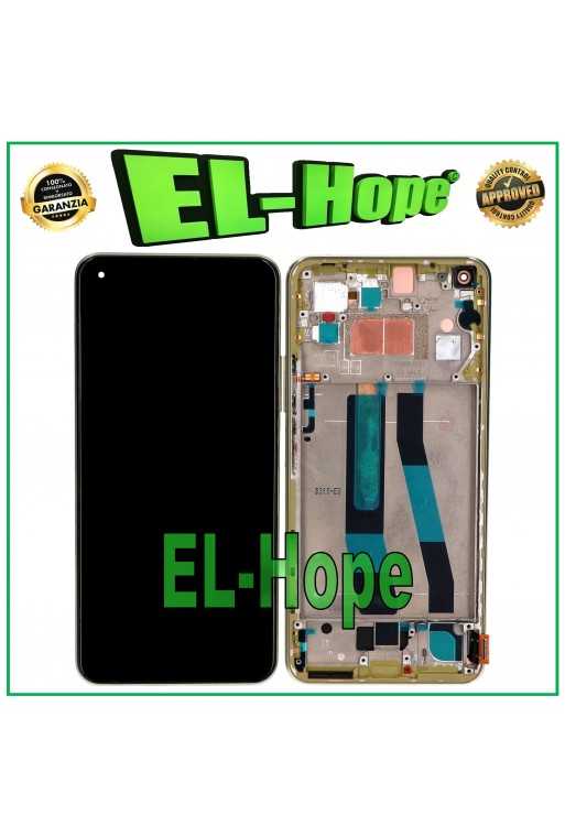 Schermo LCD Touch OLED Per Xiaomi Mi 11 Lite 4G - Telaio Argento (M2101K9AG)
