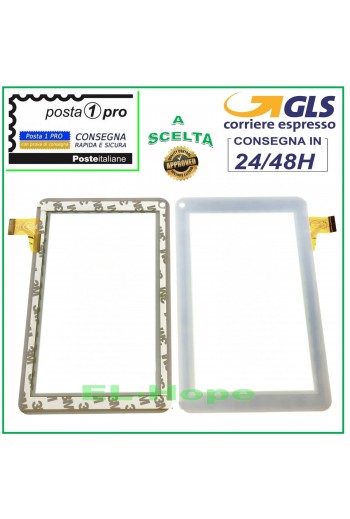 TOUCH SCREEN VETRO Lexibook Power Tablet Hd Mfc162it Nc DIGITIZER BIANCO