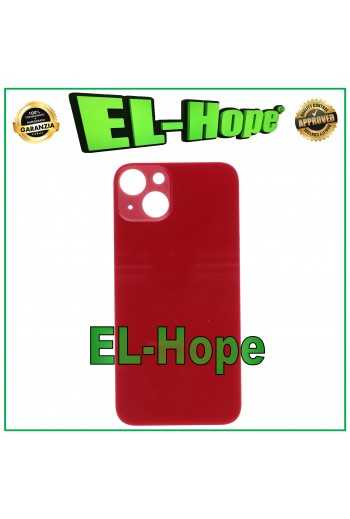 VETRO SCOCCA POSTERIORE COPRI BATTERIA PER IPHONE 13 BACK COVER BIG HOLE ROSSO