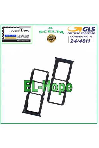 SLOT CARRELLO VANO SIM SCHEDA MICRO SD PER OPPO A16S CPH2271 / A16 CPH2269 NERO