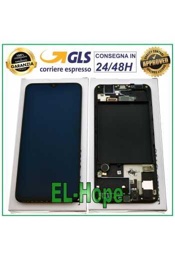 DISPLAY LCD ORIGINALE FRAME SAMSUNG GALAXY A30S SM-A307F TOUCH SCREEN 6.4" NERO
