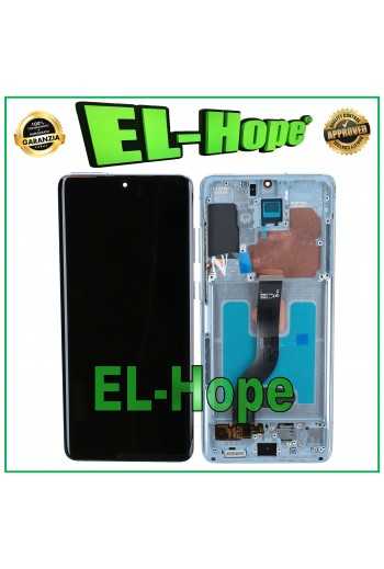 DISPLAY LCD OLED FRAME PER SAMSUNG GALAXY S20+ PLUS SM-G985 G986 TOUCH VETRO BLU