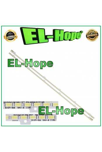 KIT 2 BARRE STRIP 62 LED PER TV 40" SAMSUNG 2011SVS40-FHD-5K6K-L/R T400HW04