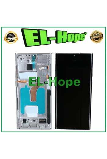 DISPLAY LCD OLED + FRAME TOUCH PER SAMSUNG GALAXY S22 ULTRA 2022 SM-S908 BIANCO