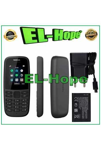 TELEFONO CELLULARE DUAL SIM NOKIA A105 + TRAVEL DI CARICA E BATTERIA 800mAh NERO