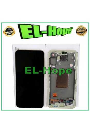 DISPLAY TOUCH LCD OLED ORIGINALE SAMSUNG GALAXY A55 5G 2024 SM-A556 FRAME GIALLO