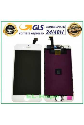 DISPLAY LCD RETINA PER APPLE IPHONE 6 TOUCH SCREEN VETRO BIANCO FRAME TIANMA