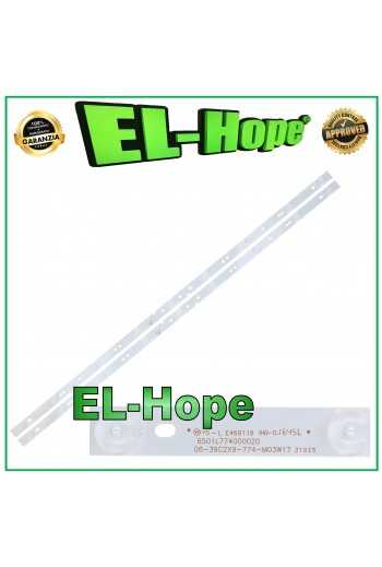 KIT 2 BARRE STRIP 9 LED PER TV 39" AKAI 06-39C2X9-774-M03W17 6501L774000020 