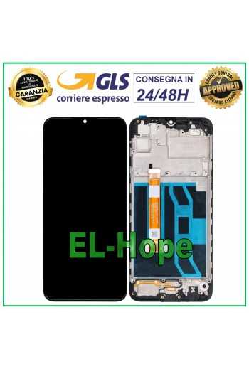 DISPLAY LCD + FRAME PER OPPO REALME 5i RMX2030 RMX2032 TOUCH SCREEN VETRO NERO