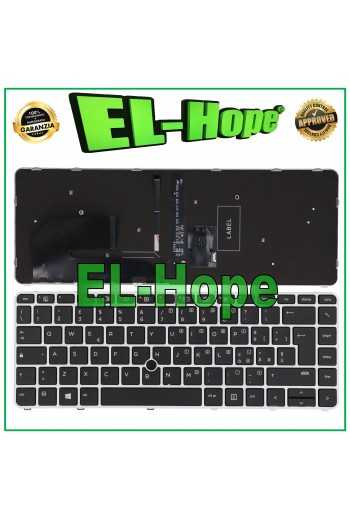 TASTIERA ITALIANA PER NOTEBOOK HP ELITEBOOK 745 840 G3 G4 SILVER RETROILLUMINATA