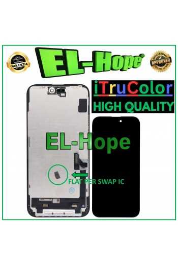DISPLAY LCD INCELL iTruColor PER APPLE IPHONE 15 PLUS TOUCH SCREEN VETRO NERO