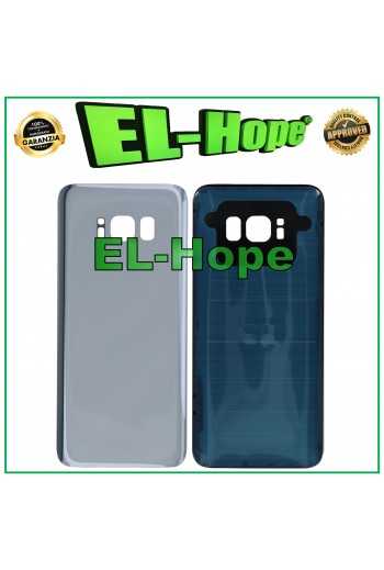 COPRI BATTERIA PER SAMSUNG GALAXY S8 SM-G950 VETRO SCOCCA CASE POSTERIORE SILVER