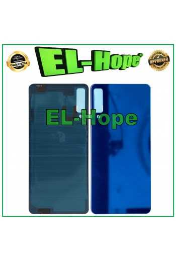 COPRI BATTERIA PER SAMSUNG GALAXY A7 2018 SM-A750 VETRO SCOCCA POSTERIORE BLU
