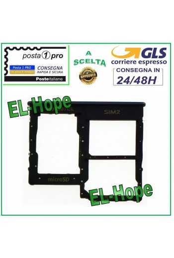 SLOT CARRELLO VANO PORTA NANO SIM MICRO SD SAMSUNG GALAXY A40 SM-A405F NERO