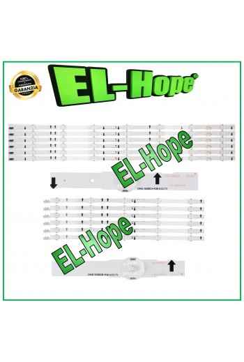 KIT 12 BARRE STRIP LED PER TV 55" SAMSUNG D4GE-550DCA-R3/B 2014SVS55 SERIE UE55H