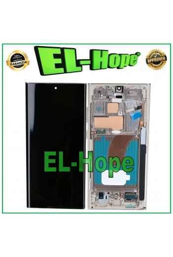 DISPLAY LCD OLED TOUCH FRAME PER SAMSUNG GALAXY S23 ULTRA SM-S918 CREAM BEIGE 