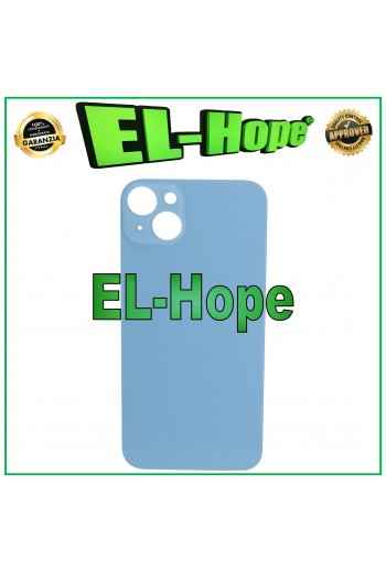 CASE VETRO SCOCCA POSTERIORE COPRI BATTERIA PER IPHONE 14 PLUS BIG HOLE BLU