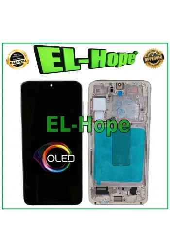 DISPLAY LCD OLED TOUCH PER SAMSUNG GALAXY S23+ PLUS SM-S916 FRAME SILVER BIANCO
