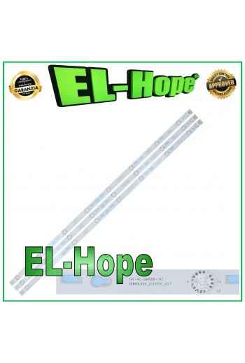 KIT 3 BARRE 8 LED PER TV 40" TCL TOT-40F3800-3X8-3030C V1 YHF-4C-LB4008-YH3