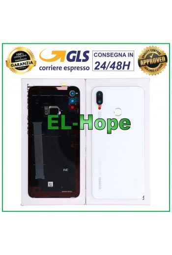 COVER POSTERIORE ORIGINALE HUAWEI P SMART PLUS INE-LX1 SCOCCA VETRO BIANCO