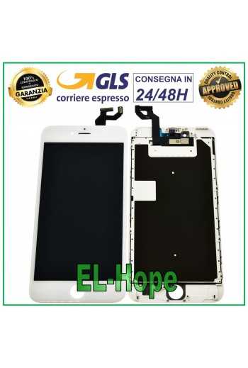 DISPLAY LCD PER APPLE IPHONE 6S PLUS TOUCH SCREEN VETRO BIANCO PARI ORIGINALE