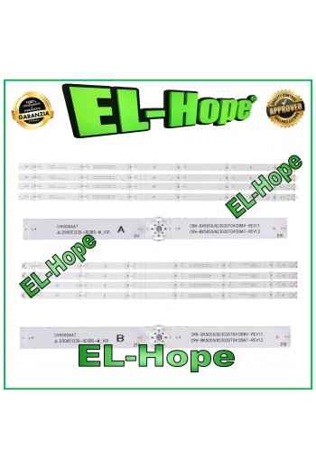 KIT 8 BARRE 6 LED PER TV 50" HISENSE CRH-BK50S1U923030T04128AT SH50D12-ZC46AG-04