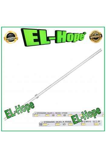KIT 2 BARRE STRIP 54 LED PER TV 55" SONY STO55AS0-54LED ST055AZ5-54LED-R-REV00-1