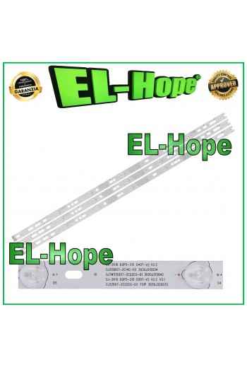 KIT 3 BARRE STRIP 7 LED PER TV 32" PHILIPS GJ-2K16-D2P5-315-D307-V2 L613mm
