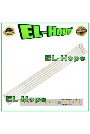 KIT 6 BARRE 48 LED PER TV 40" SAMSUNG SVS40-2ND-120HZ-M2-0709 LMB-4000BM03 454mm