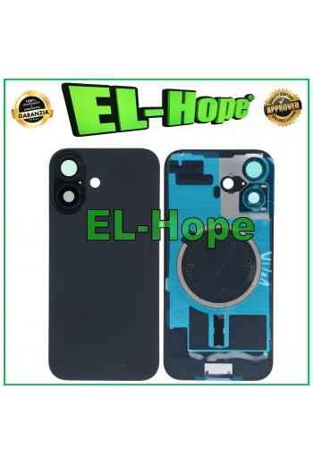 CASE VETRO SCOCCA POSTERIORE BACK COVER + MAGSAFE PER APPLE IPHONE 16 NERO
