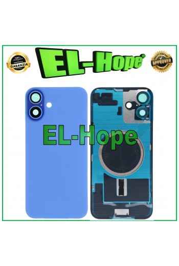 CASE VETRO SCOCCA POSTERIORE BACK COVER MAGSAFE PER IPHONE 16 PLUS BLU OLTREMARE