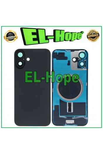 CASE VETRO SCOCCA POSTERIORE BACK COVER + MAGSAFE PER IPHONE 16 PLUS NERO