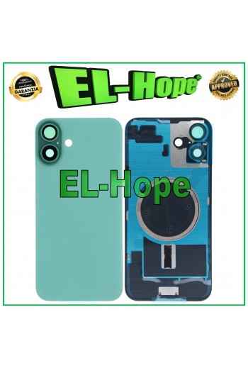 CASE VETRO SCOCCA POSTERIORE BACK COVER + MAGSAFE PER IPHONE 16 PLUS VERDE ACQUA