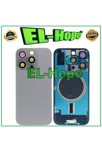 CASE VETRO SCOCCA POSTERIORE BACK COVER MAGSAFE PER IPHONE 16 PRO TITANIO SABBIA