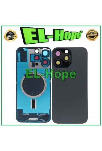 VETRO SCOCCA POSTERIORE BACK CASE + MAGSAFE PER IPHONE 16 PRO MAX TITANIO NERO