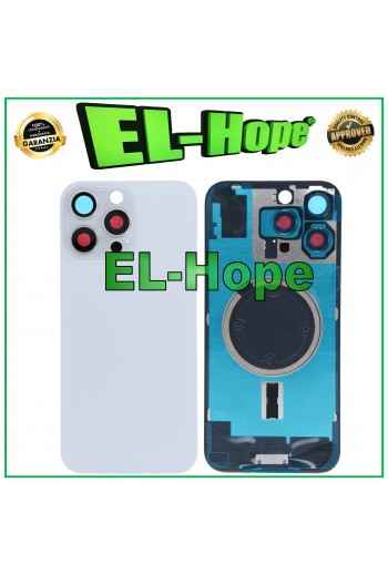VETRO SCOCCA POSTERIORE BACK CASE + MAGSAFE PER IPHONE 16 PRO MAX TITANIO BIANCO
