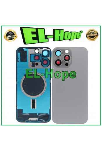 VETRO SCOCCA POSTERIORE BACK CASE MAGSAFE PER IPHONE 16 PRO MAX TITANIO NATURALE