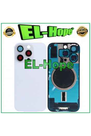 CASE VETRO SCOCCA POSTERIORE BACK COVER MAGSAFE PER IPHONE 16 PRO TITANIO BIANCO