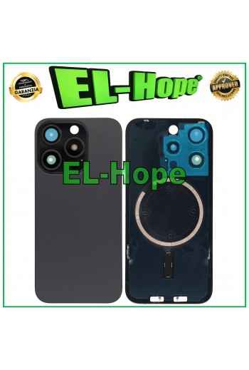 CASE VETRO SCOCCA POSTERIORE COVER + MAGSAFE PER IPHONE 15 PRO TITANIO NERO