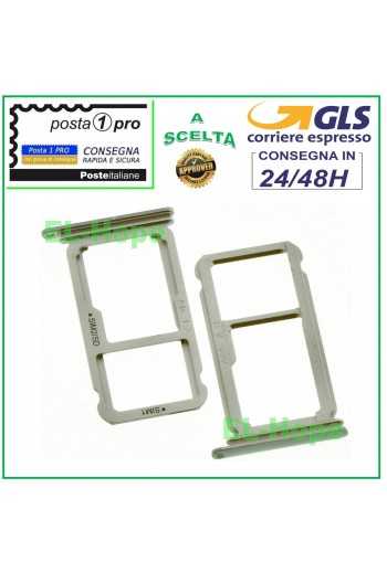 SLOT CARRELLO VANO SCHEDA NANO SIM + LETTORE MICRO SD HUAWEI P10+ PLUS BIANCO