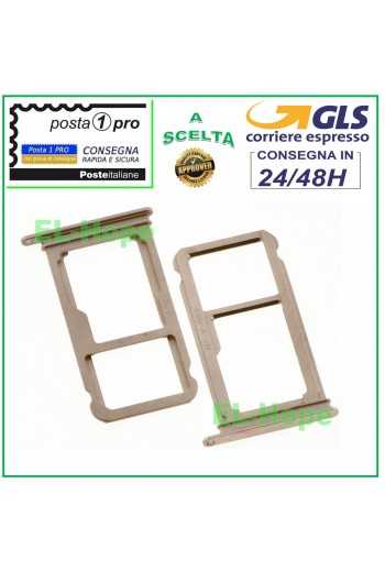 SLOT CARRELLO VANO PORTA SCHEDA NANO SIM + MICRO SD PER HUAWEI MATE 10 ROSA GOLD