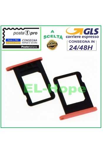 SLOT CARRELLO VANO PORTA NANO SIM CARD ALLOGGIO SCHEDA PER APPLE IPHONE 5C ROSA