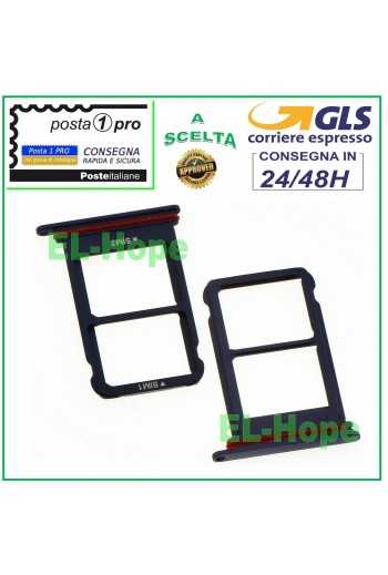 SLOT CARRELLO VANO SCHEDA NANO DUAL SIM PER HUAWEI MATE 10 PRO BLA-L09 L29 NERO