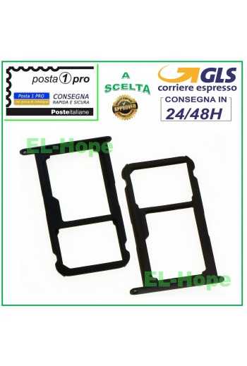 SLOT CARRELLO VANO SCHEDA NANO SIM MICRO SD HUAWEI P9 LITE VNS-L31 L23 L21 NERO