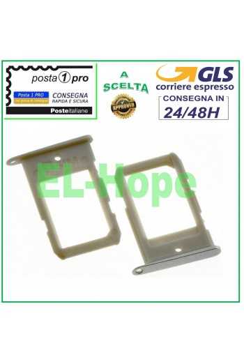 SLOT CARRELLO PORTA SCHEDA NANO SIM CARD SAMSUNG GALAXY S6 EDGE SM G925 F SILVER