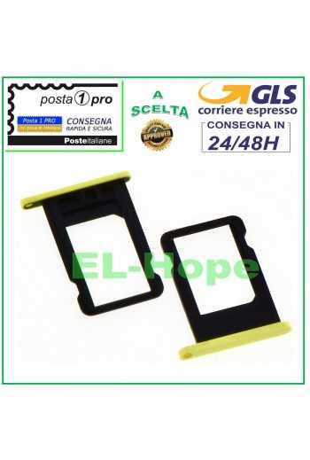 SLOT CARRELLO VANO PORTA NANO SIM CARD ALLOGGIO SCHEDA APPLE IPHONE 5C GIALLO