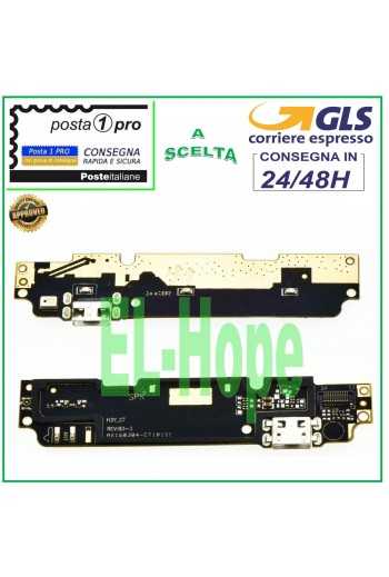 CONNETTORE RICARICA XIAOMI REDMI NOTE 2 MICROFONO JACK DOCK PCB MICRO USB CARICA