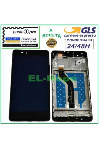 DISPLAY LCD + FRAME PER HUAWEI P9 LITE VNS-L31 L23 L21 TOUCH SCREEN VETRO NERO